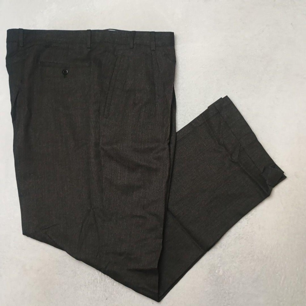 Zanella Pants Mens 42x32 Gray Jesse Wool Stretch Pleated Dress Lined High Rise